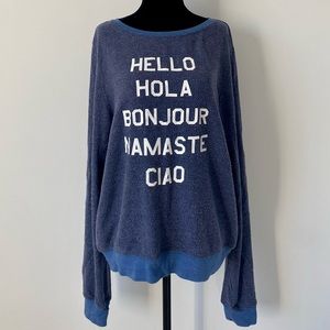 Wildfox Blue Crew Neck Sweater
